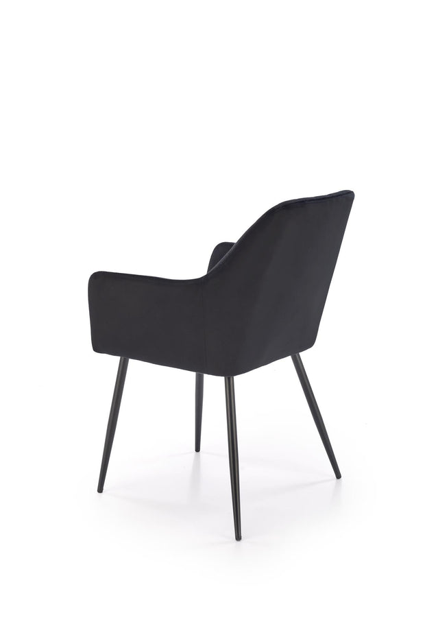 Sedia da pranzo in velluto K558 Nero (4)