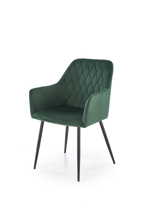 Sedia da pranzo in velluto K558 Verde