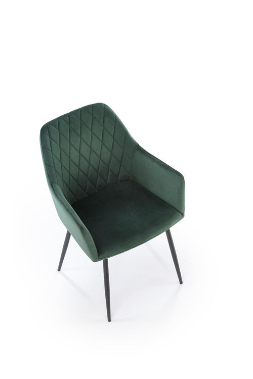 Sedia da pranzo in velluto K558 Verde (1)