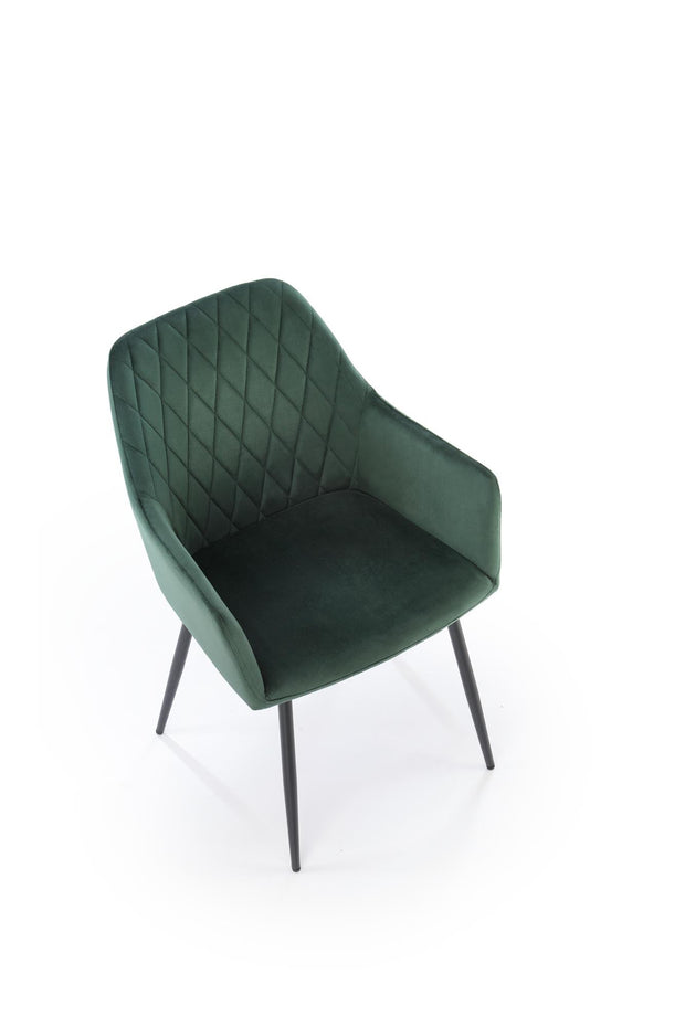 Sedia da pranzo in velluto K558 Verde (1)