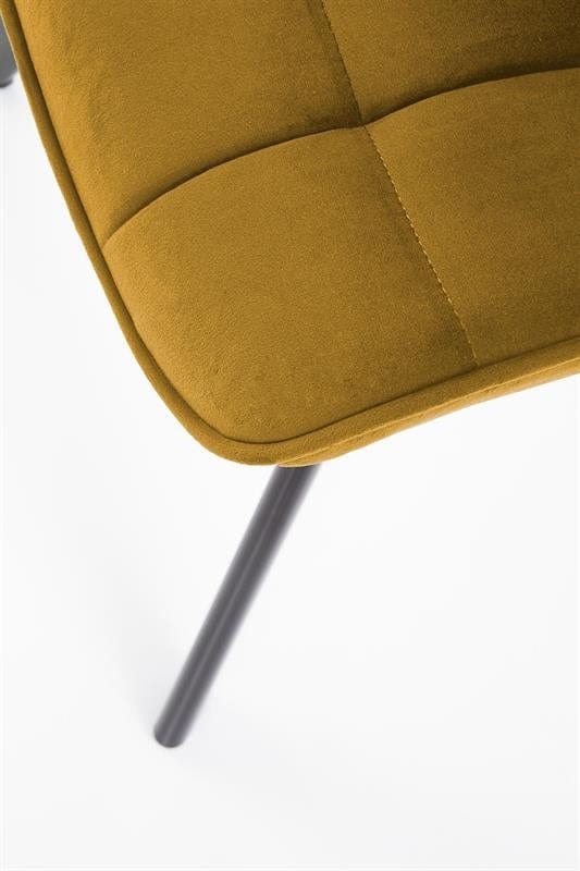 Sedia da pranzo in velluto Kai-332 Giallo (8)