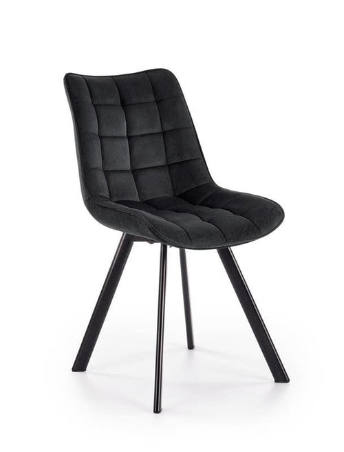 Sedia da pranzo in velluto Kai-332 Nero