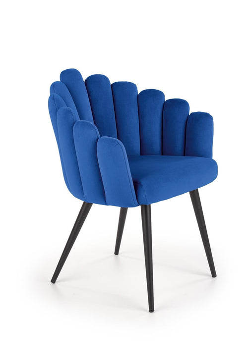 Sedia da pranzo in velluto Kai-410 Blu
