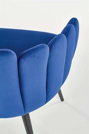 Sedia da pranzo in velluto Kai-410 Blu (4)