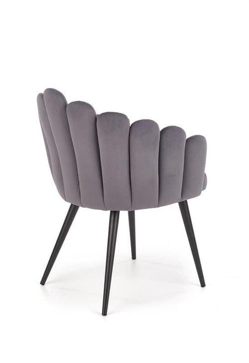 Sedia da pranzo in velluto Kai-410 Grigio (1)