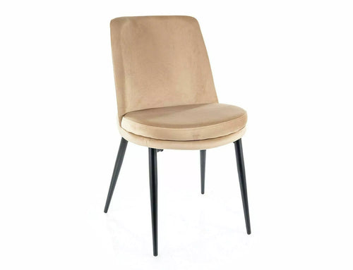 Sedia da pranzo in velluto Kayla Beige