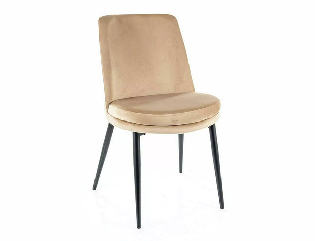 Sedia da pranzo in velluto Kayla Beige