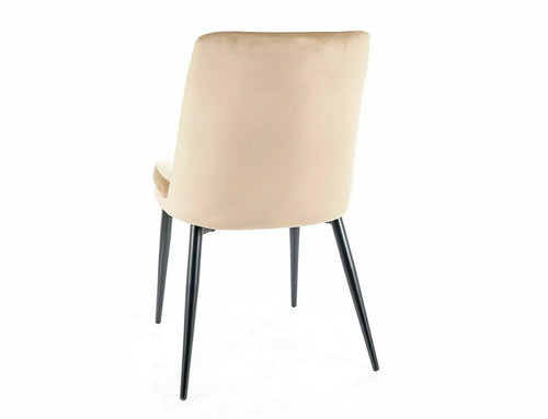 Sedia da pranzo in velluto Kayla Beige (1)