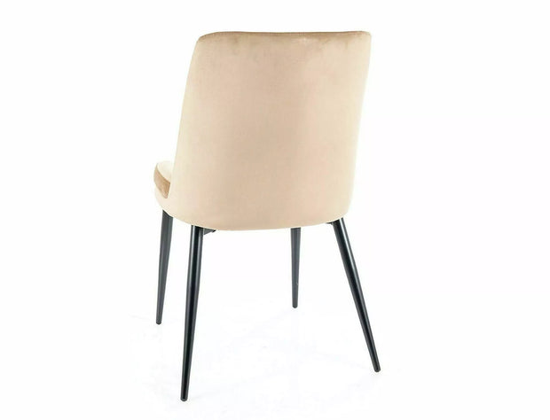 Sedia da pranzo in velluto Kayla Beige (1)