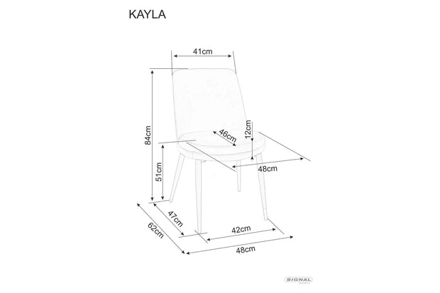 Sedia da pranzo in velluto Kayla Marrone (2)