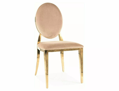 Sedia da pranzo in velluto King Beige