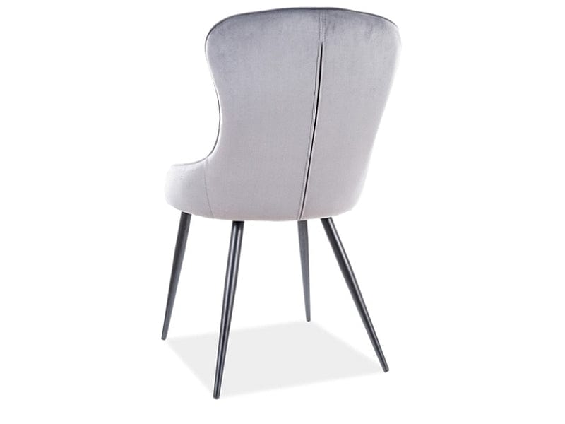 Sedia da pranzo in velluto Lester Grigio (2)