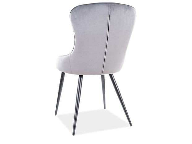 Sedia da pranzo in velluto Lester Grigio (2)