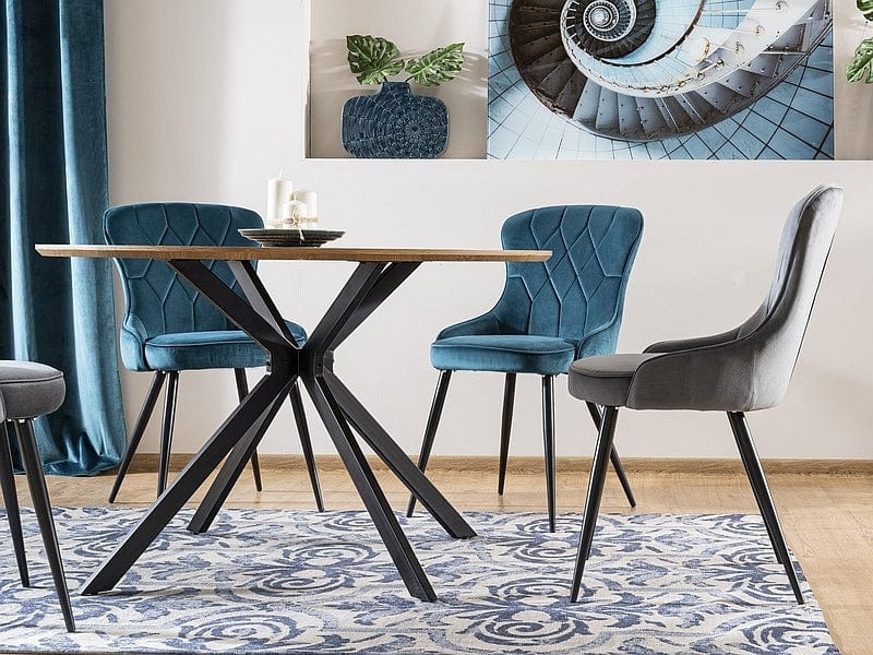 Sedia da pranzo in velluto Lester Grigio (3)