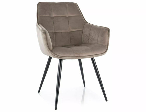 Sedia da pranzo in velluto Lilia Beige