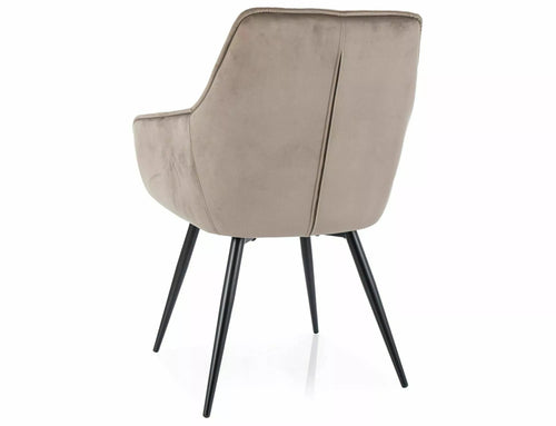 Sedia da pranzo in velluto Lilia Beige (1)