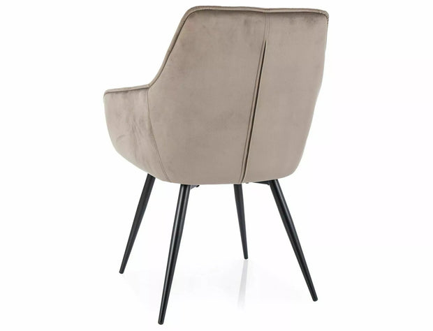 Sedia da pranzo in velluto Lilia Beige (1)
