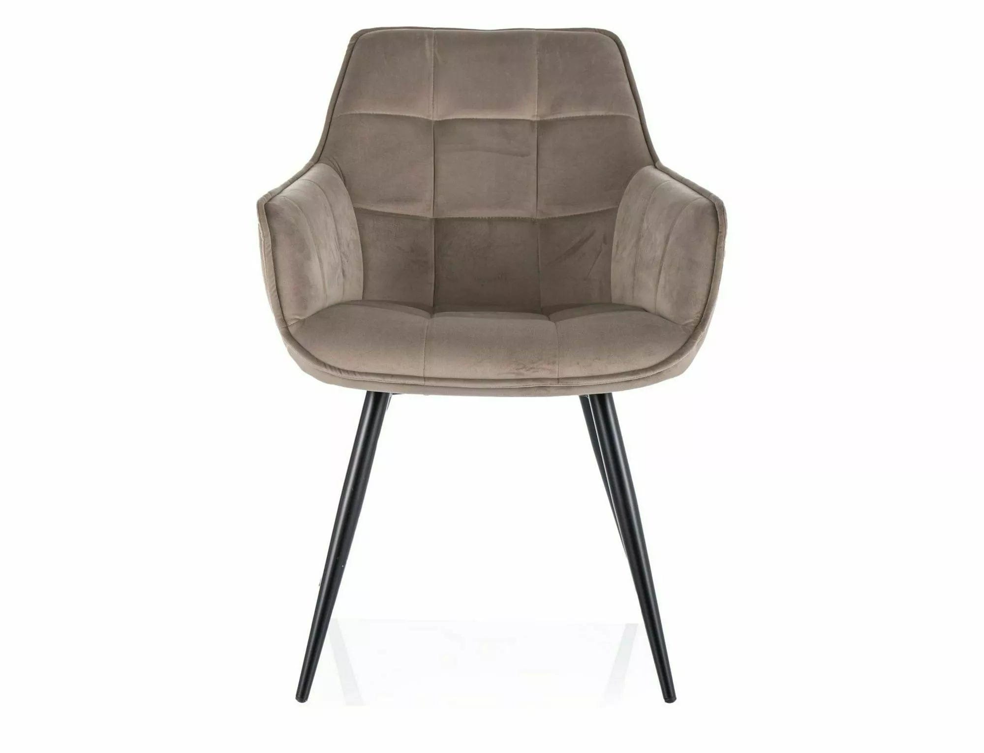 Sedia da pranzo in velluto Lilia Beige (2)