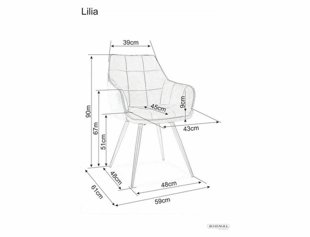 Sedia da pranzo in velluto Lilia Marrone (2)