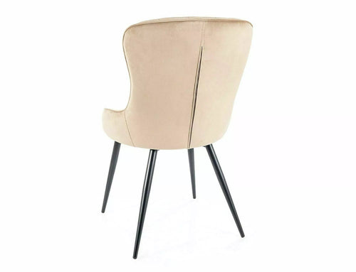 Sedia da pranzo in velluto Lotus Beige (1)