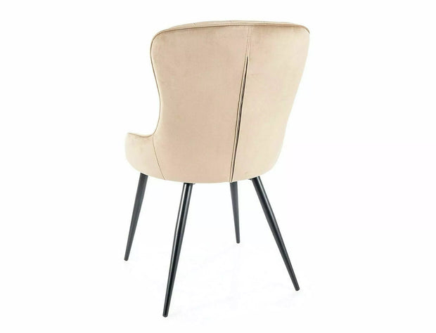 Sedia da pranzo in velluto Lotus Beige (1)