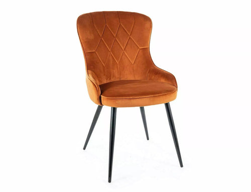 Sedia da pranzo in velluto Lotus Marrone