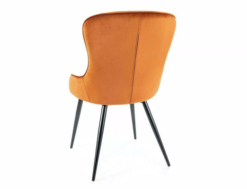 Sedia da pranzo in velluto Lotus Marrone (1)