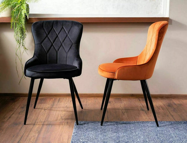 Sedia da pranzo in velluto Lotus Marrone (2)