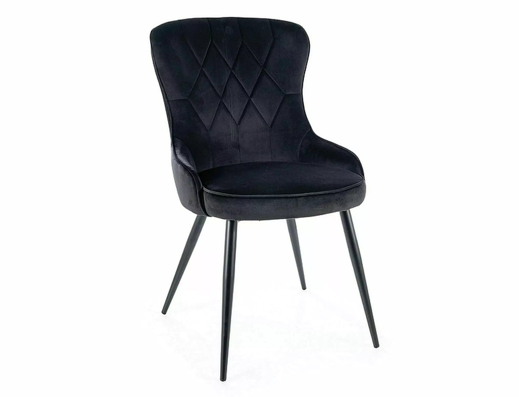 Sedia da pranzo in velluto Lotus Nero