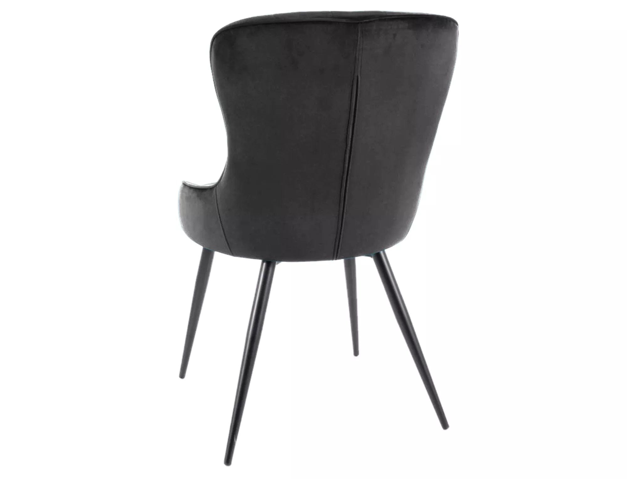 Sedia da pranzo in velluto Lotus Nero (1)