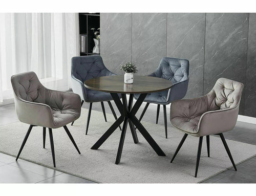 Sedia da pranzo in velluto Mango Beige (1)