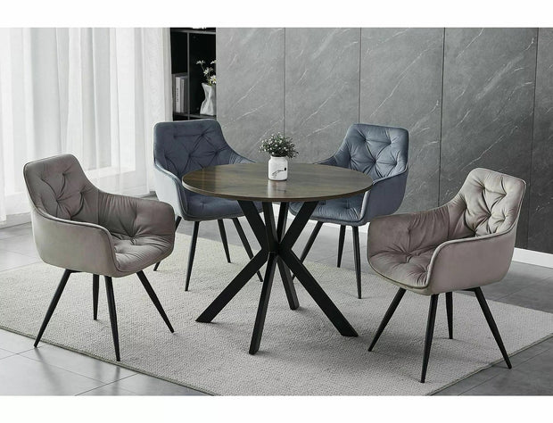 Sedia da pranzo in velluto Mango Beige (1)