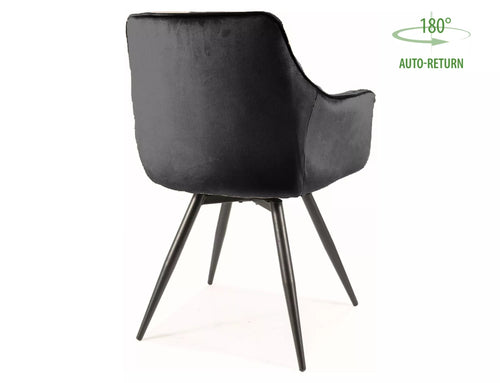 Sedia da pranzo in velluto Mango Nero (1)