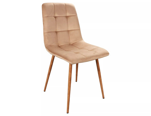 Sedia da pranzo in velluto Mila D Beige