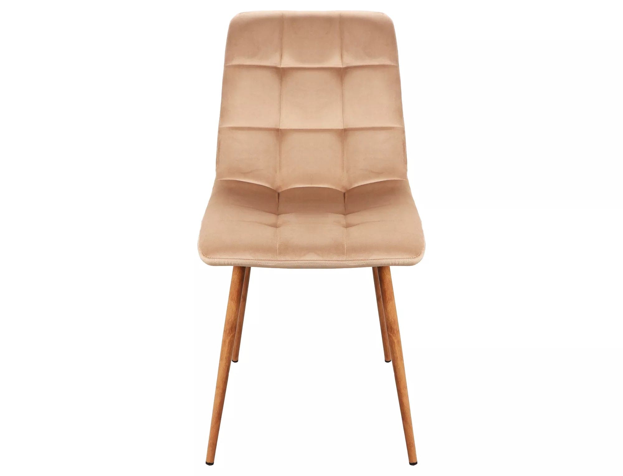 Sedia da pranzo in velluto Mila D Beige (1)