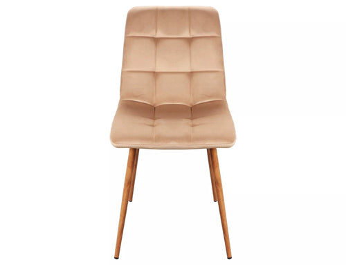 Sedia da pranzo in velluto Mila D Beige (1)