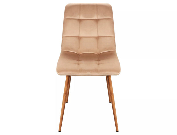 Sedia da pranzo in velluto Mila D Beige (1)