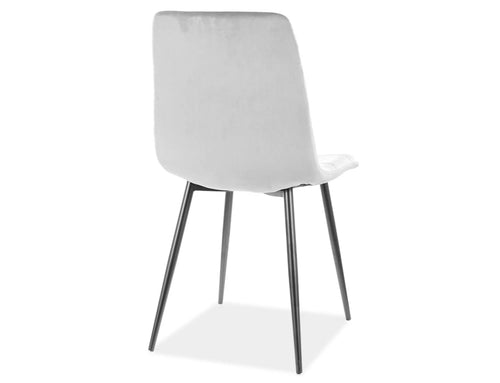 Sedia da pranzo in velluto Mila Grigio (1)