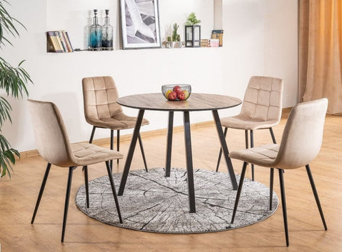 Sedia da pranzo in velluto Miley Beige (1)