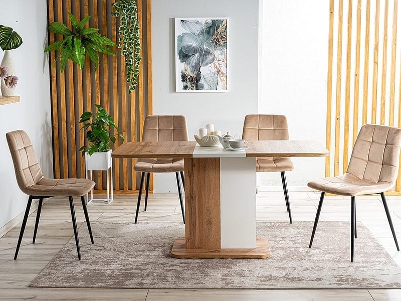 Sedia da pranzo in velluto Miley Beige (3)