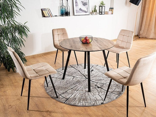 Sedia da pranzo in velluto Miley Beige (4)