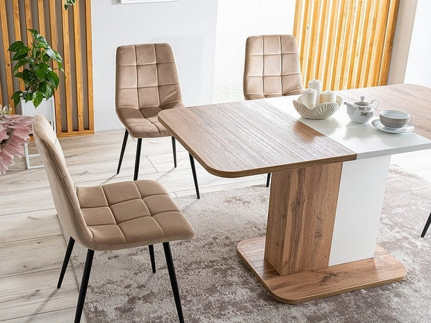 Sedia da pranzo in velluto Miley Beige (5)