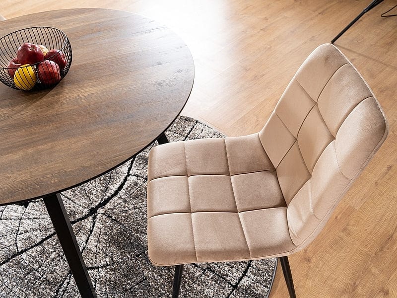 Sedia da pranzo in velluto Miley Beige (6)