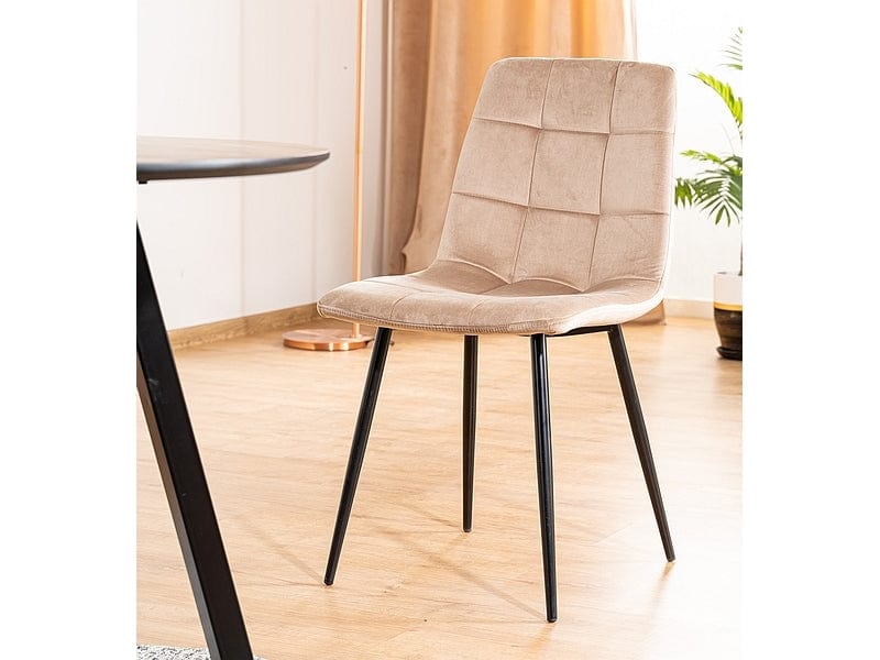 Sedia da pranzo in velluto Miley Beige (7)
