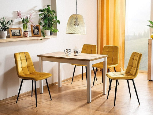 Sedia da pranzo in velluto Miley Giallo (1)
