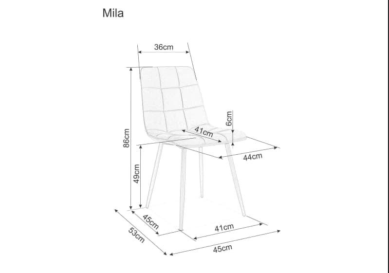 Sedia da pranzo in velluto Miley Grigio (1)