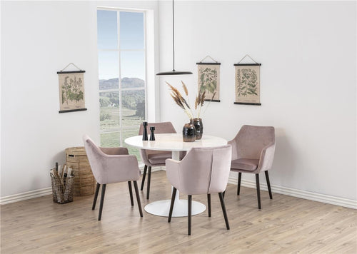 Sedia da pranzo in velluto Nora Rosa (1)