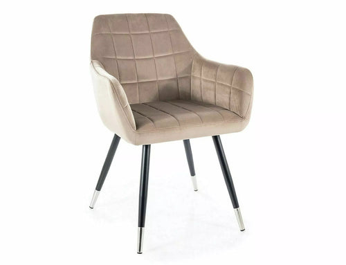Sedia da pranzo in velluto Nuxe Beige