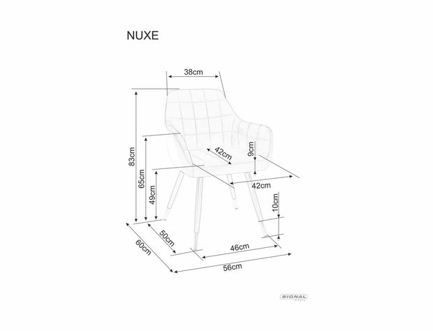 Sedia da pranzo in velluto Nuxe Beige (2)