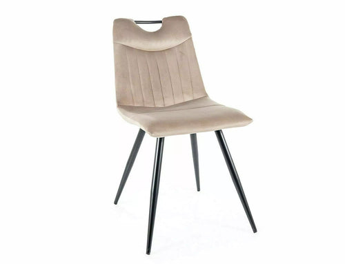Sedia da pranzo in velluto Orfe Beige